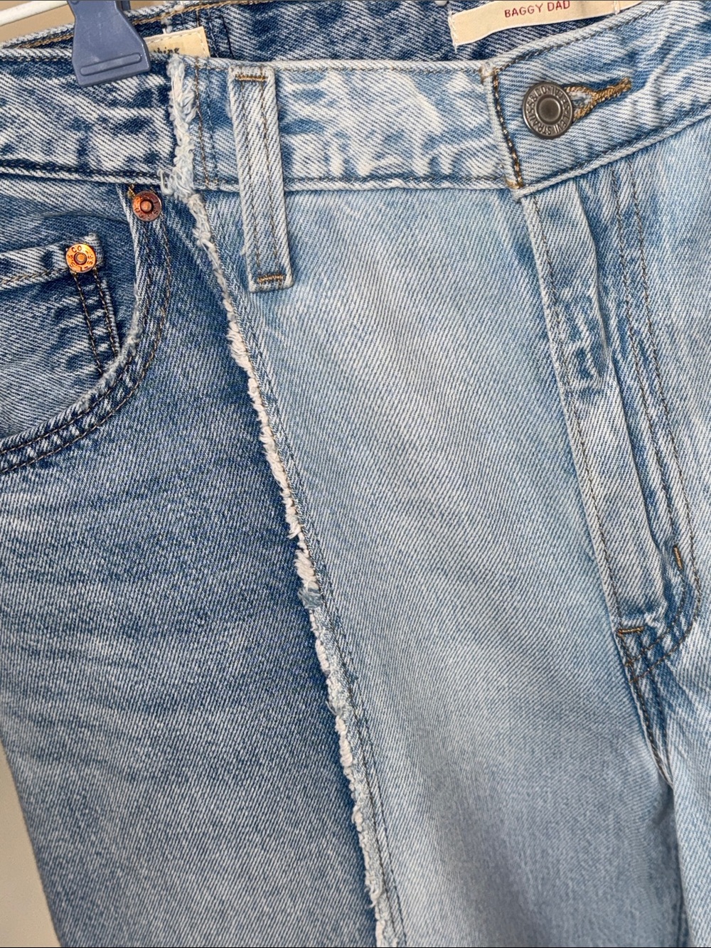 Levi's Recrafted Light Blue Two-Tone Wide Leg Jeans - Picture 7 of 15